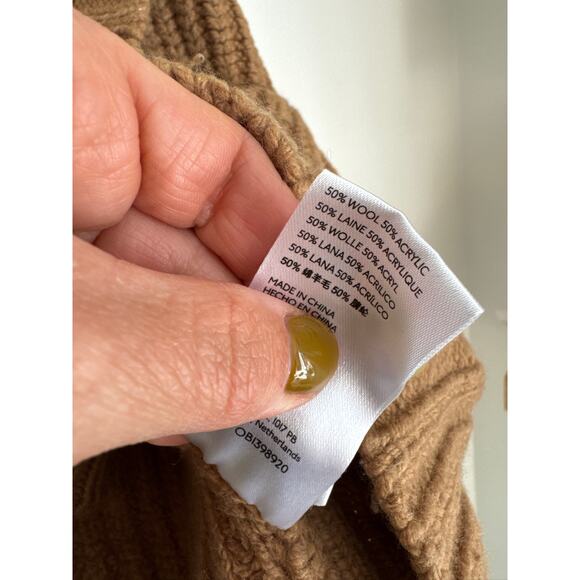 Anthropologie Tan Ribbed Cardigan Sweater - Picture 5 of 6